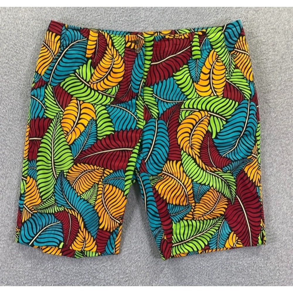 Loudmouth Ladies Floral Tropical Golf Shorts Size 10 Retro Fun Colorful